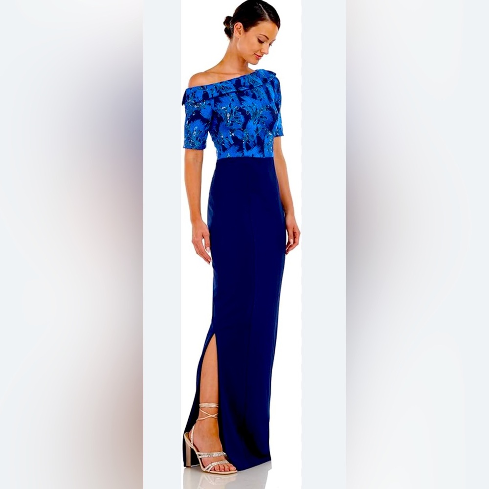Beautiful blue maxi  asymmetric dress.. new without tag